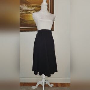 Vintage Graff 1970s 1980s Black Knit Tulip Shaped Midi Skirt